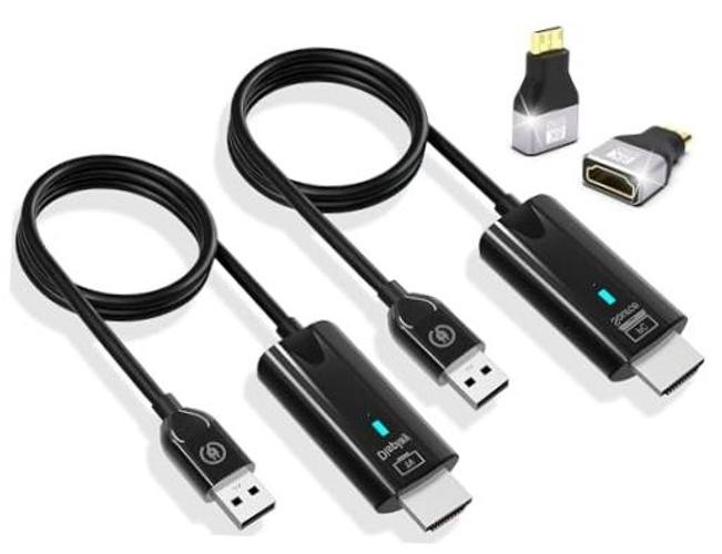 2026 Upgrade Wireless HDMI Transmitter and Receiver 328FT/100M, 4K Decode Black