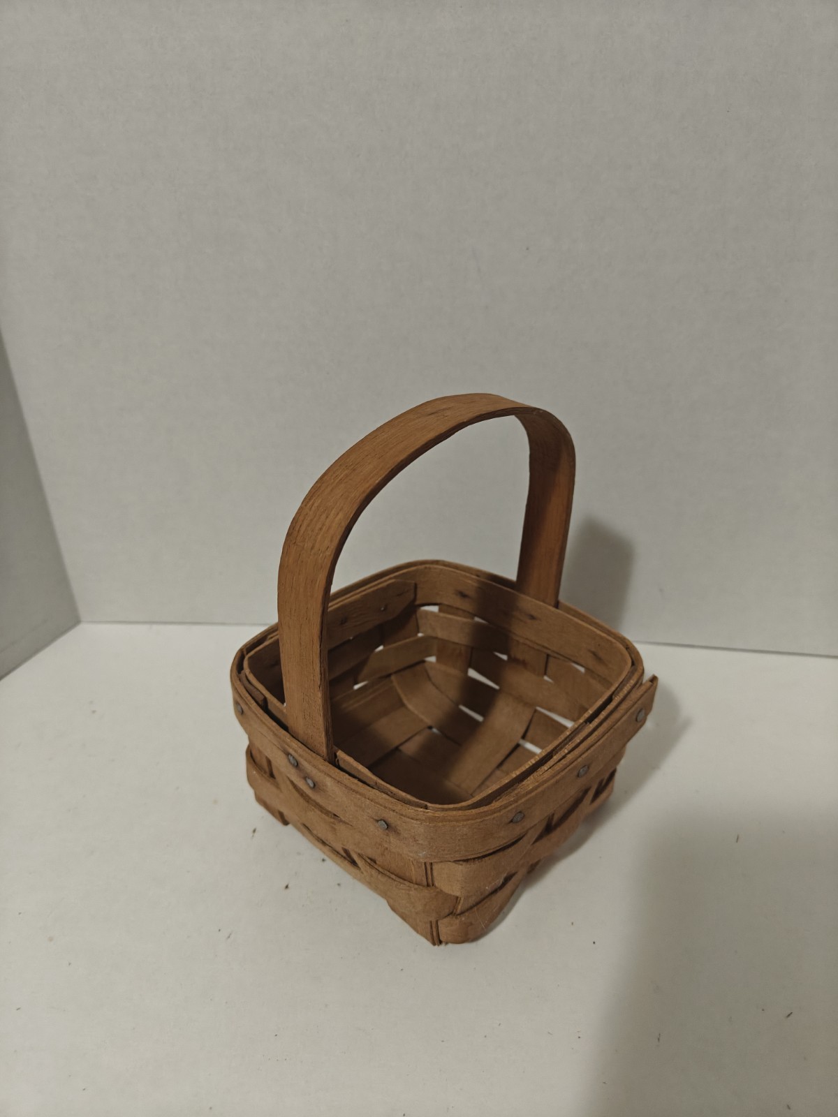 Vintage Longaberger Preowned 1991 Small Square Single Handle Basket