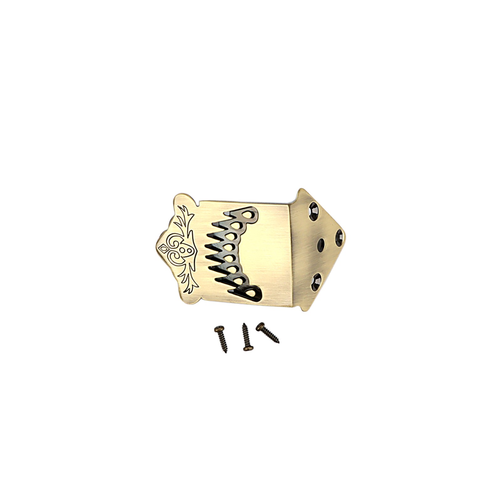 Replacement 8 String Mandolin Tailpiece Feather Pattern Metal Bronze Mandolin