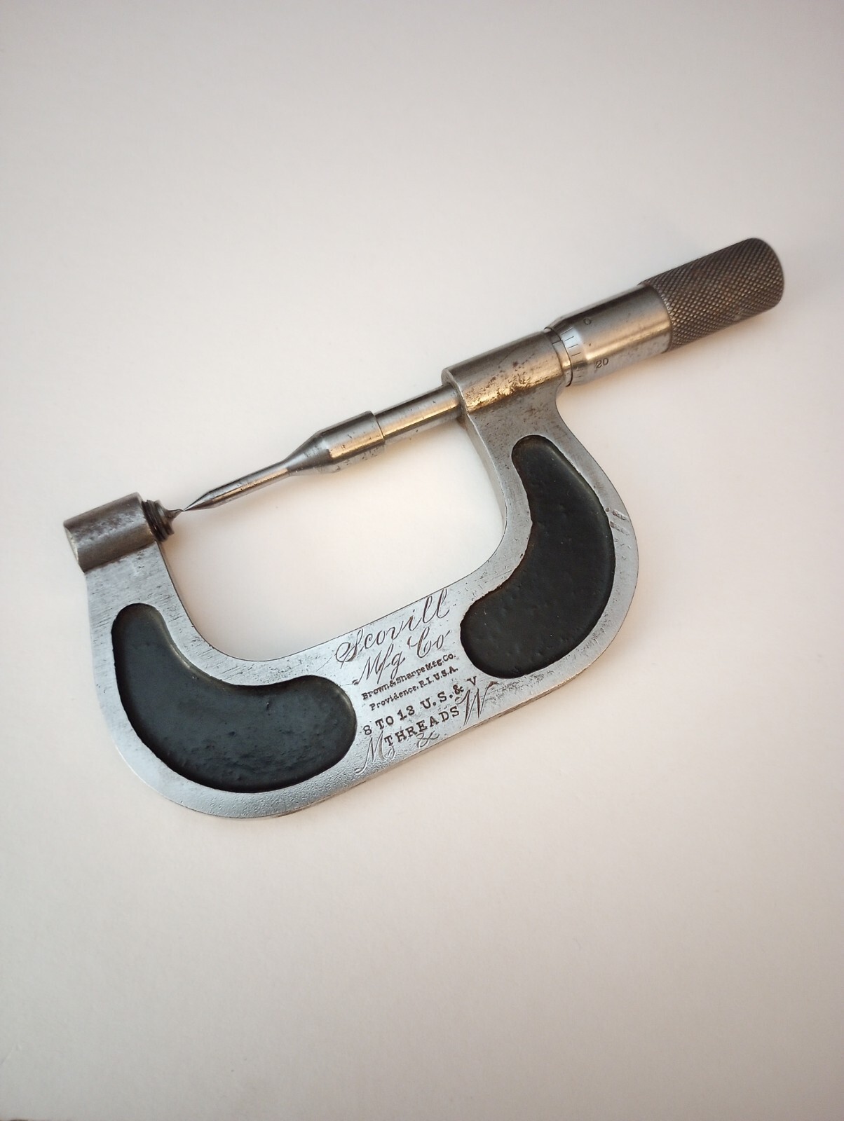 Vintage Brown & Sharpe 8 – 13 US & V Thread Micrometer Scovill Mfg Waterbury CT