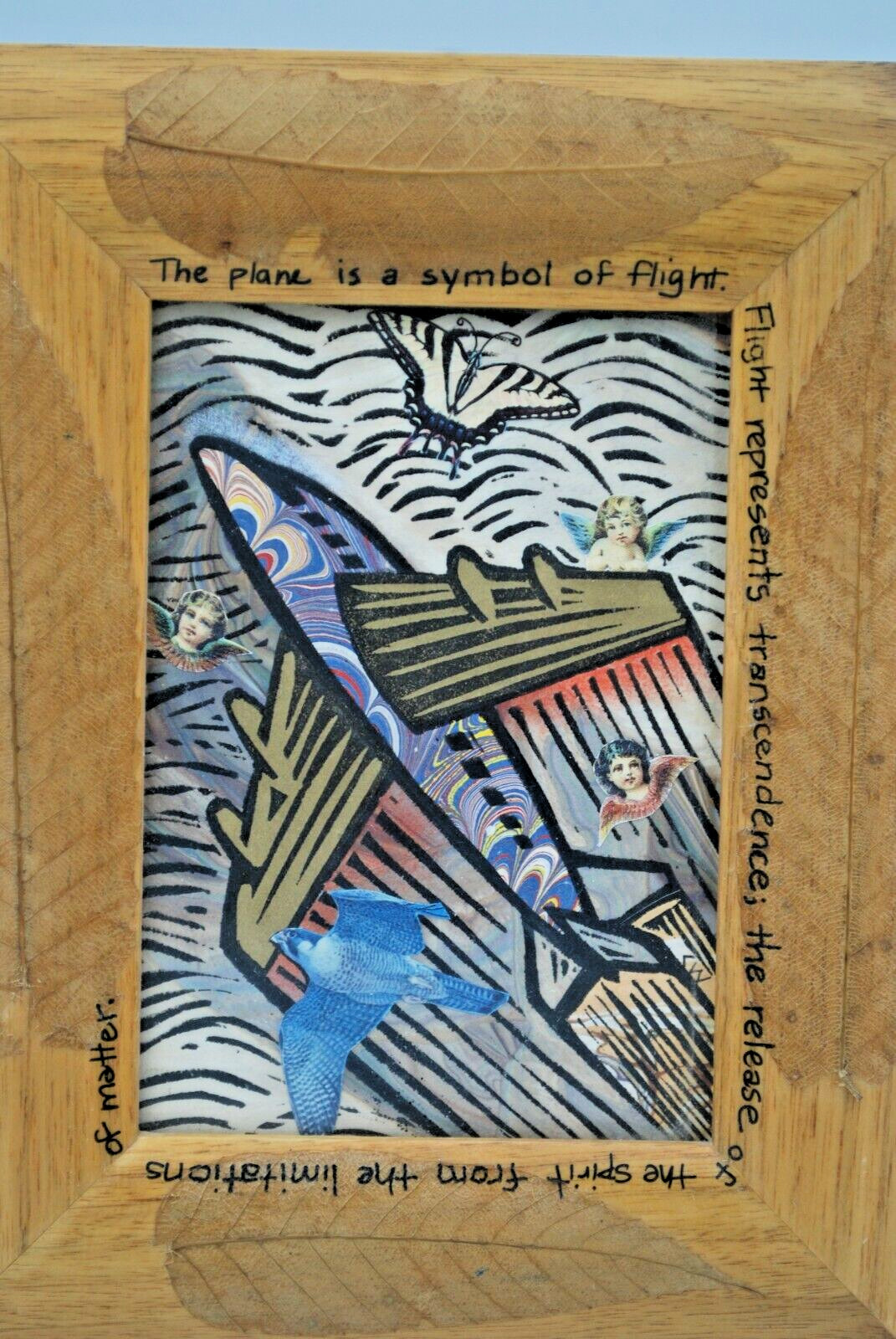 Flight Collage, Carol Wrobel, signed, framed, Perfect for one who loves to fly