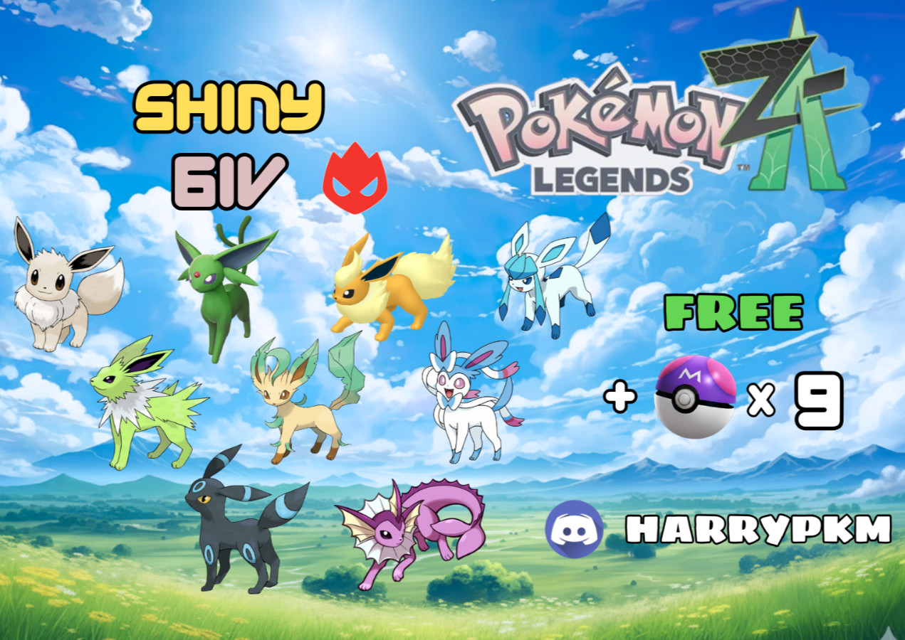 ✨COMBO 9 SHINY ALPHA EEVEELUTIONS + 9 MASTERBALLS✨MAX 6IV EV ⭐POKEMON LEGENDS ZA