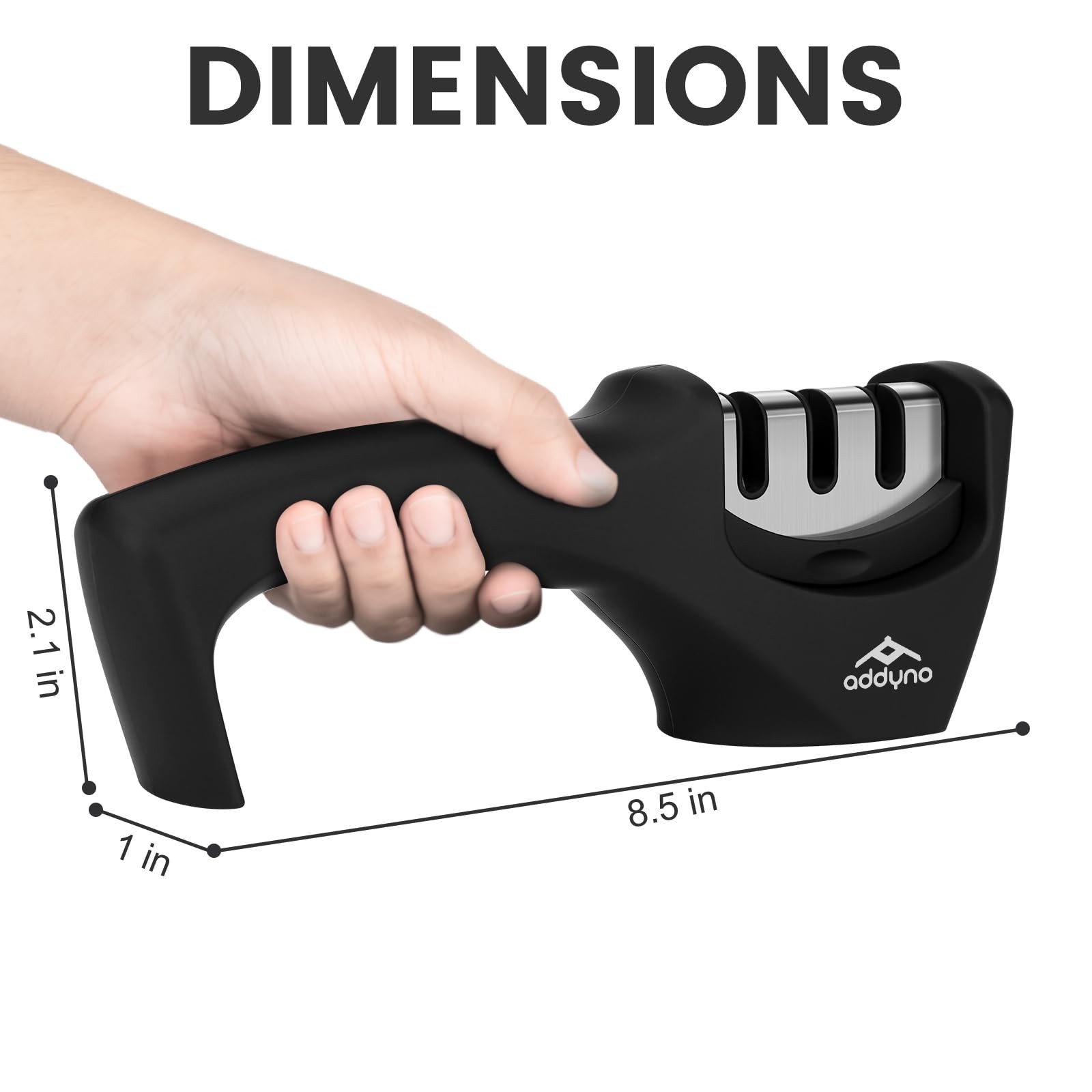3Stage Knife Sharpener for Kitchen Knives, Adjustable Angle Guide, CoarseSharp