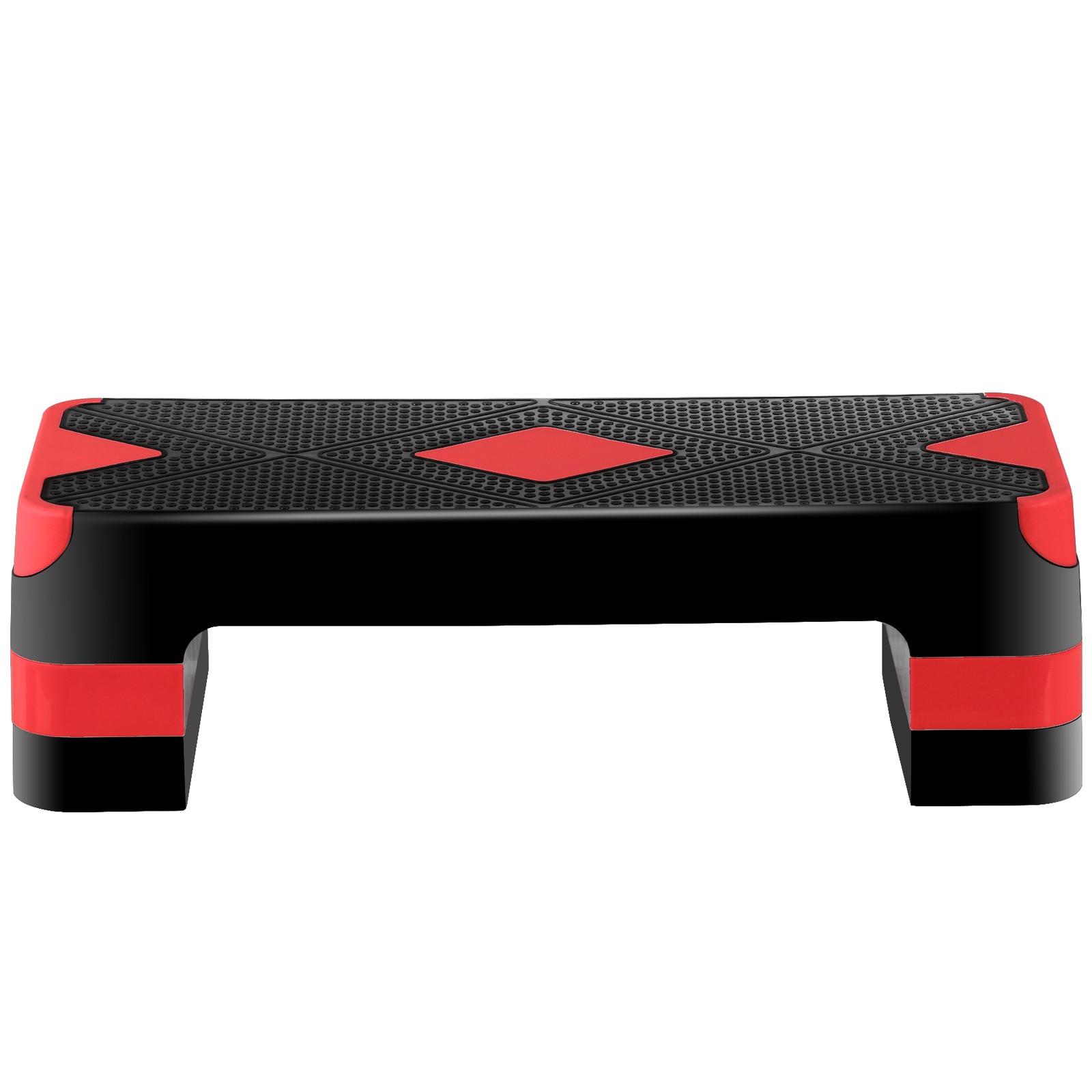 Aerobic Step Platform Exercise Step Adjustable Height 4"-6''-8' w/4 Risers Red