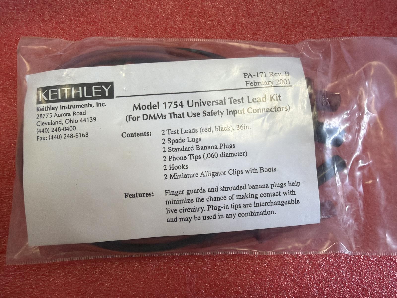 KEITHLEY 1754 UNIVERSAL TEST LEAD KIT