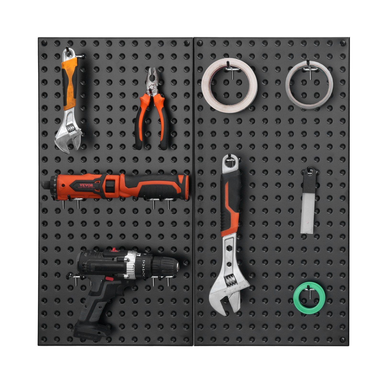 2-Pk Steel Pegboard 24"x12" Wall Mount Garage Tool Organizer Panels