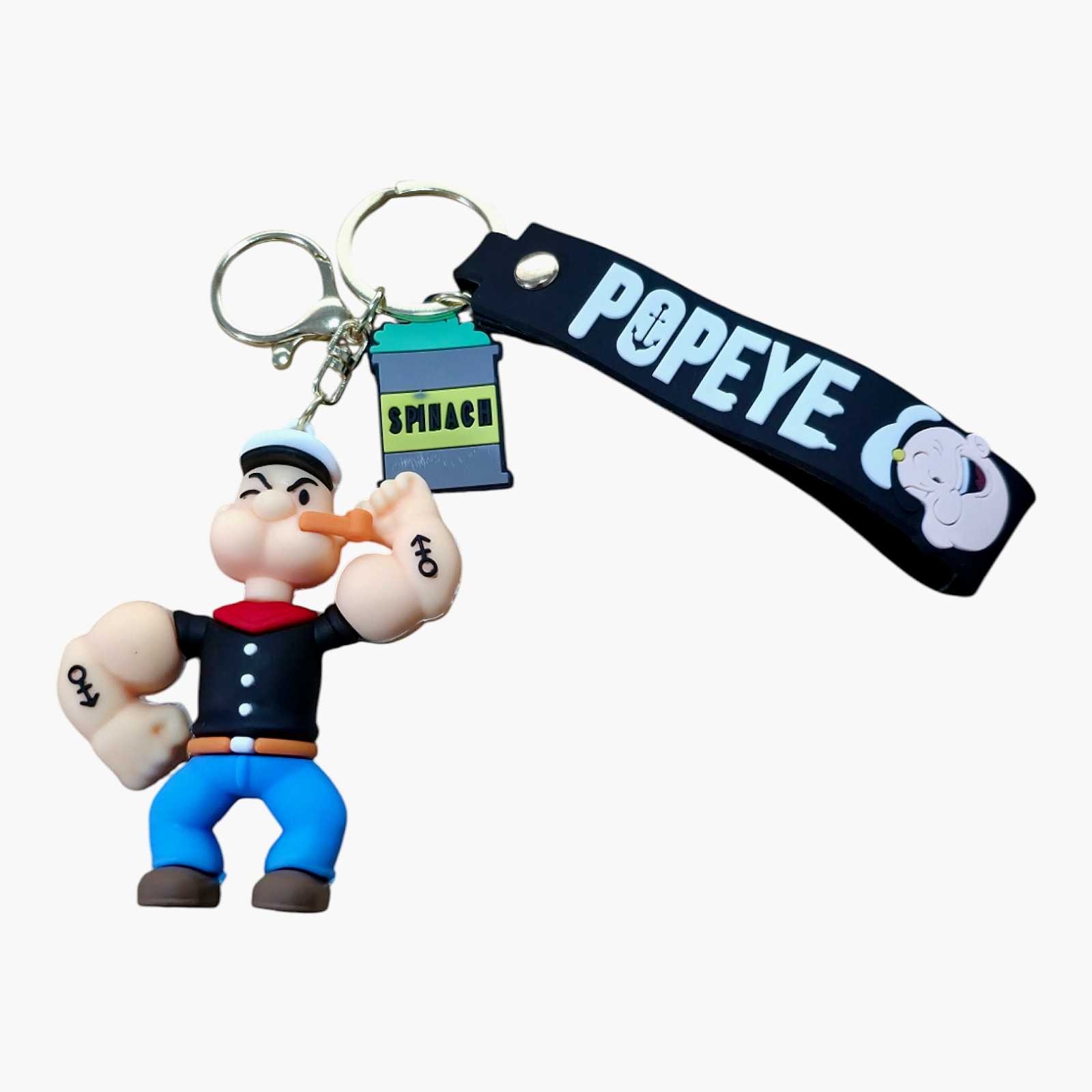 Popeye the Sailor 3D Keychain/Bag Charm/Backpack Clip Brand New Free Ship