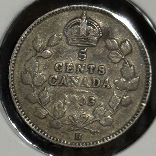 Lot of (7) Canada 5 Cent Silver Coins - 1903 H, 1906 x 2, 1907, 1910, 1913, 1914