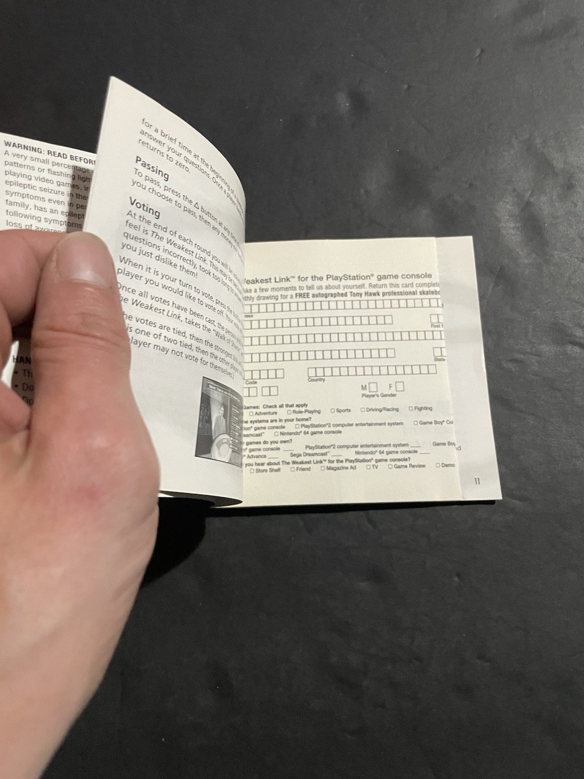 weakest link ps1 Manual only With registration card