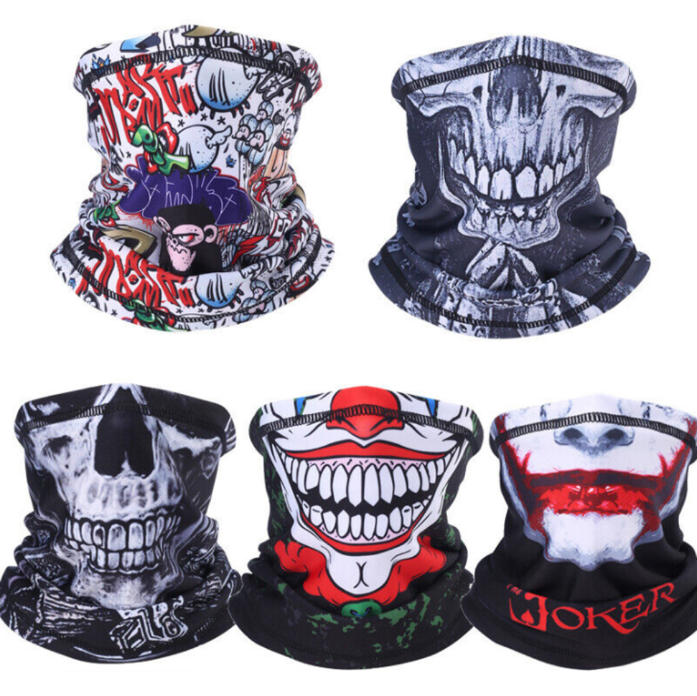 Skull Motorcycle Riding Neck Warm Gaiter Half Face Mask Headwear for Men Women