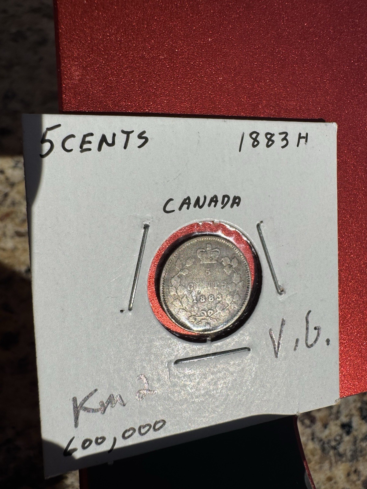 1883-H CANADA 5 Cents low mintage