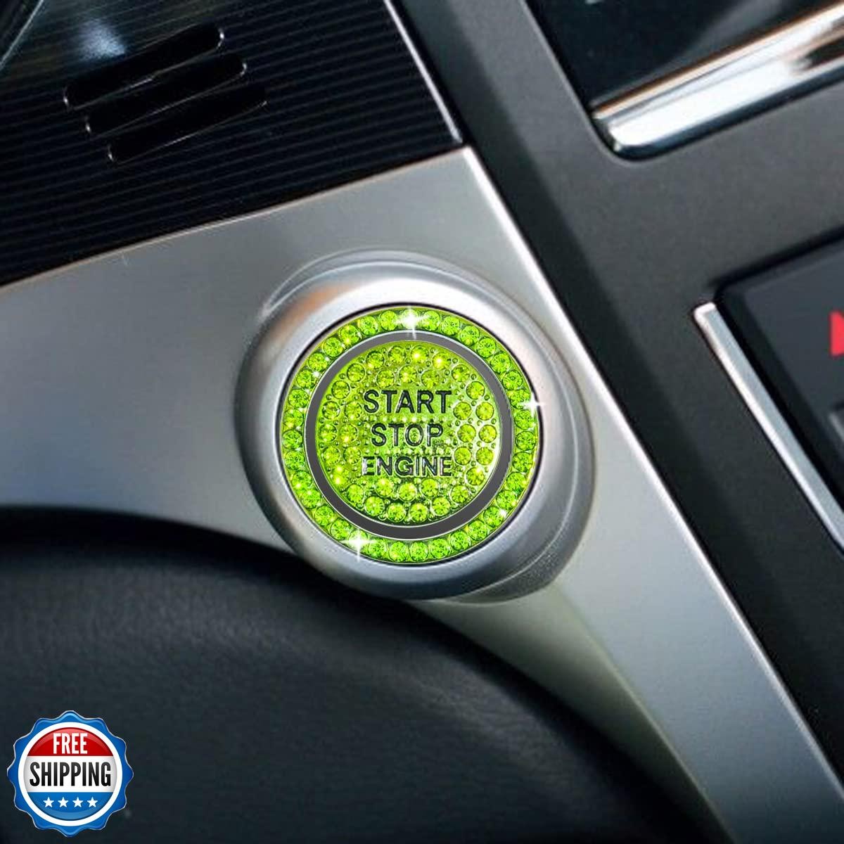 Engine Start Stop Button Bling Ring Cover,Key Ignition Starter and Knob Ring