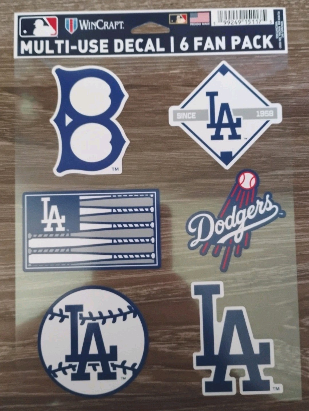 Los Angeles Dodgers Multi-Use 6 Fan Pack MLB Decal Stickers *