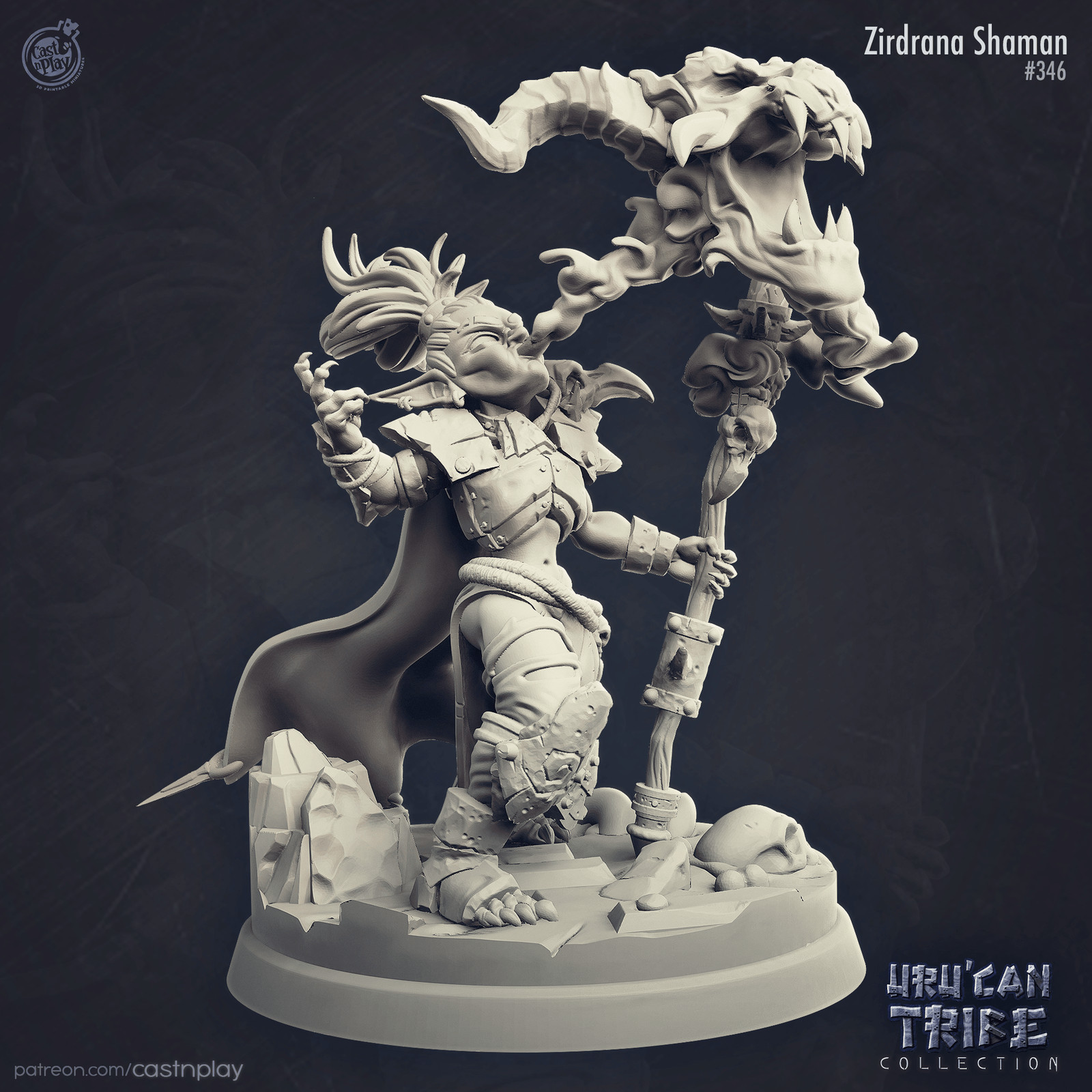 3D Printed Cast n Play Zirdrana The Shaman Goblin Uru'Can Tribe 28mm 32mm D&D