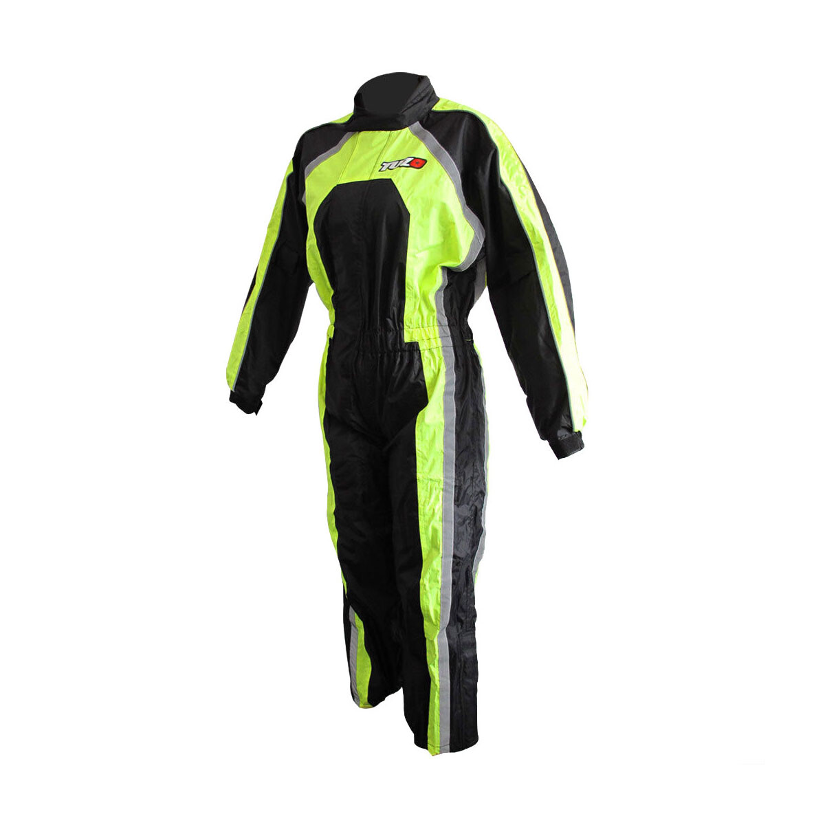 Tuzo Kids Childs Waterproof One piece Overs Oversuit Suit Black / Fluo - T