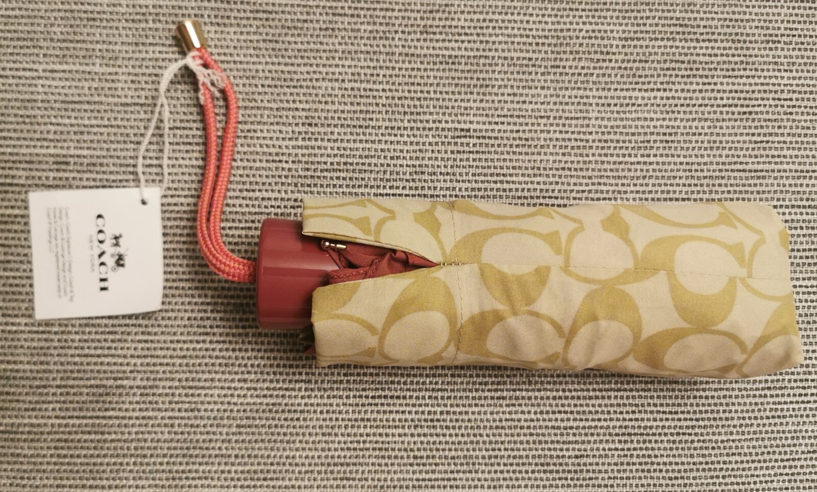 New With Tags Coach Umbrella Ivory Rouge