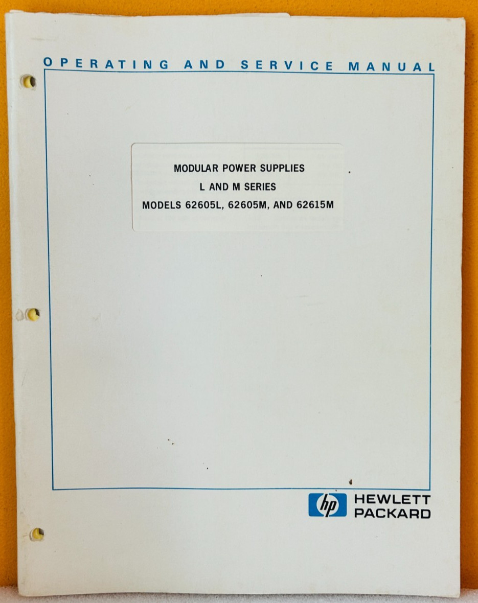 HP 5950-1756 1975 Models 62605L 62605M 62615M L&M Series Power Supplies Manual.