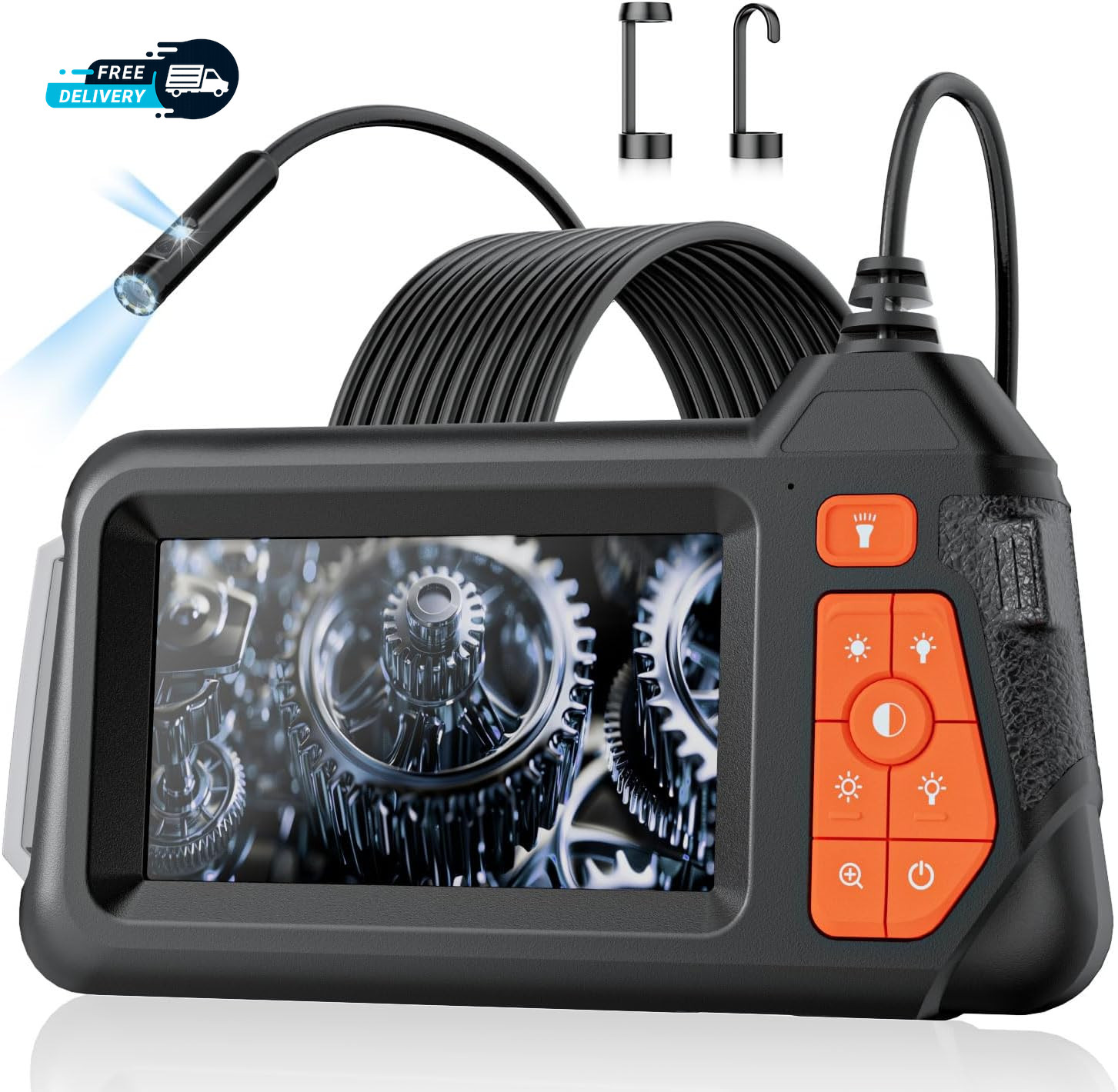 Endoscope Camera with Light: 4.3 1080P HD Dual-Lens Inspection Borescope