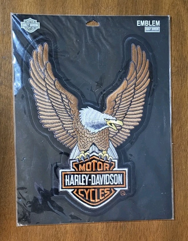 *New/Sealed ~ Harley Davidson UpWing Eagle Emblem ~ Brown Sew On