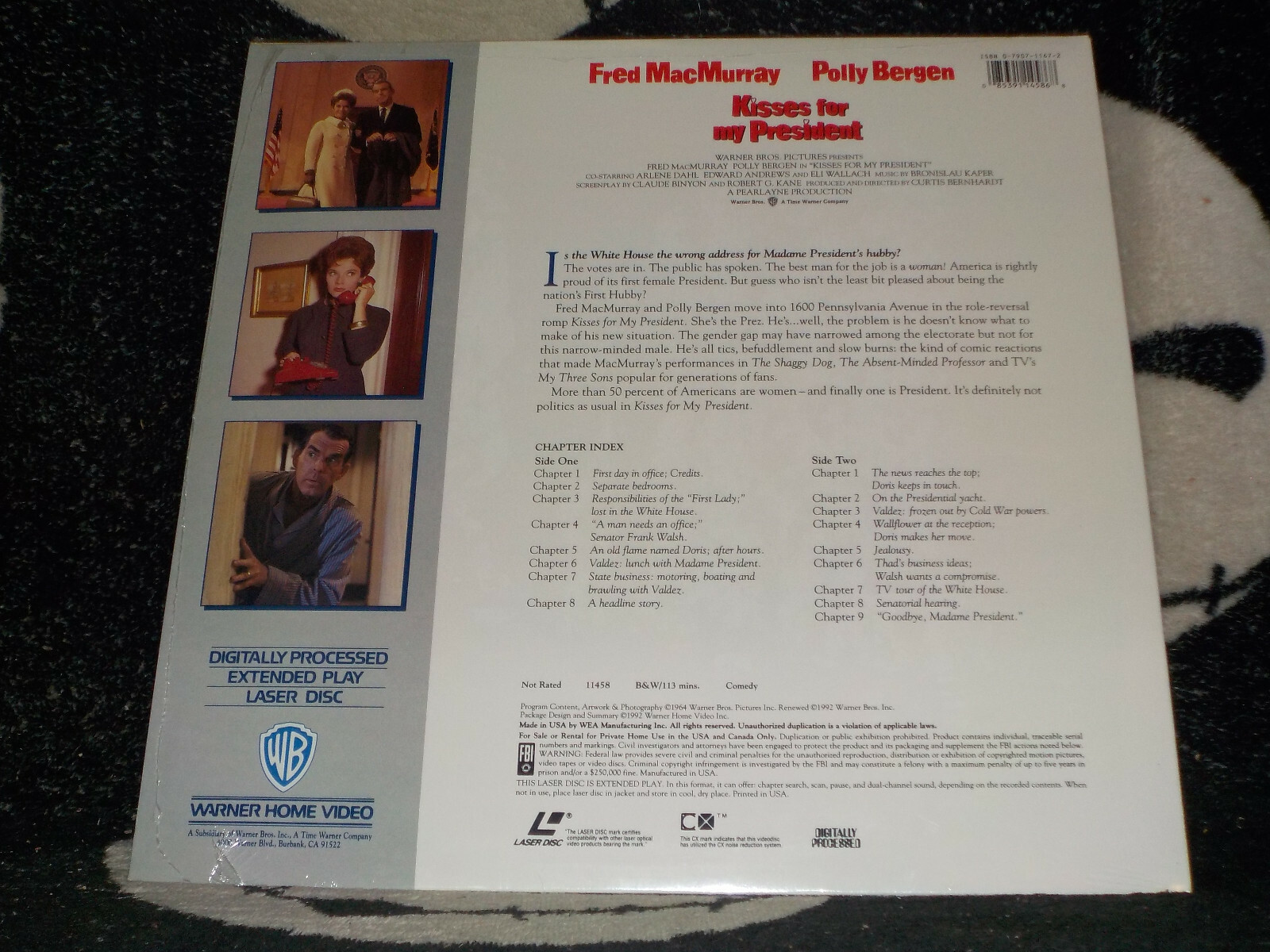Kisses For My President NEW SEALED Laserdisc LD Fred MacMurray Free Ship $50