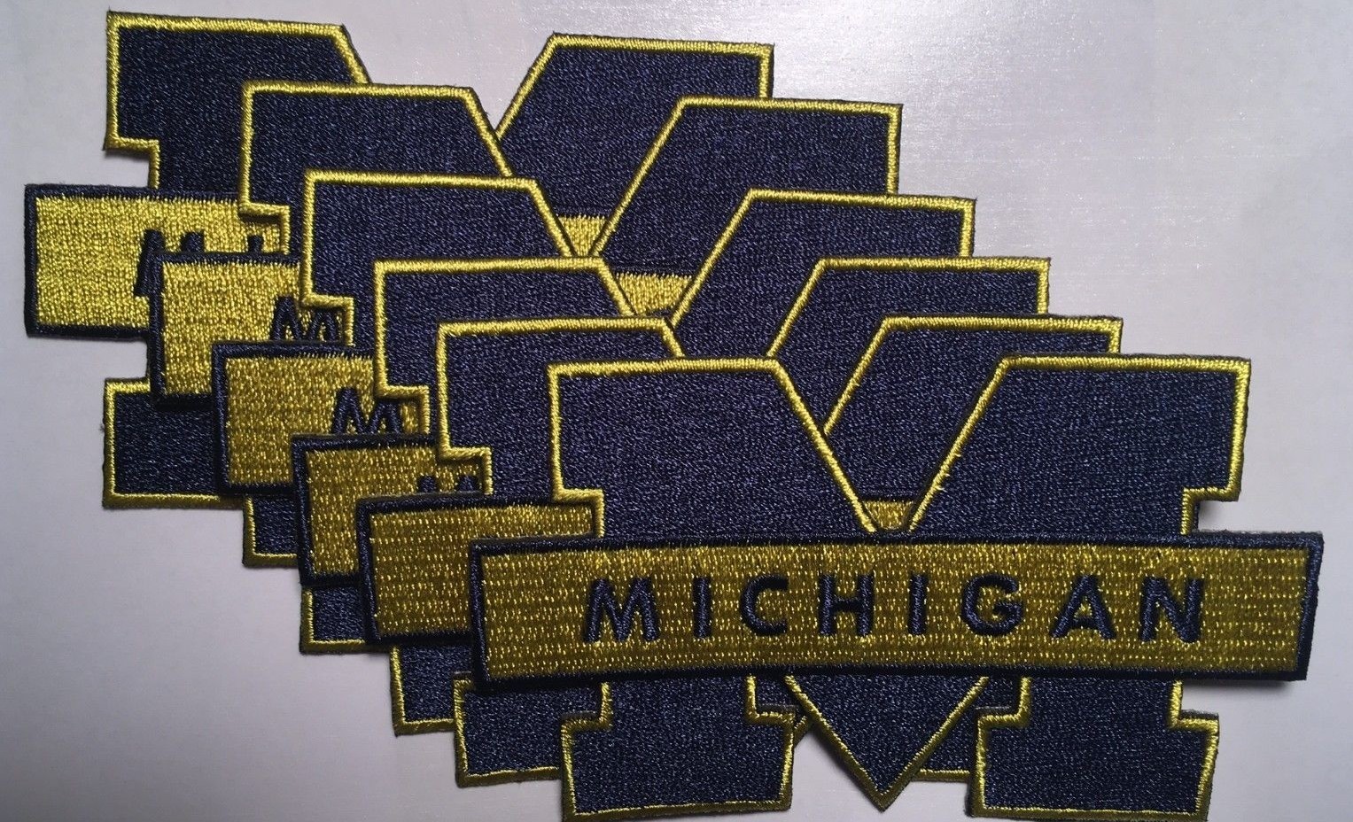 U of Michigan patch Wolverines M embroidered iron on patch 3 7/8" wide Michigan