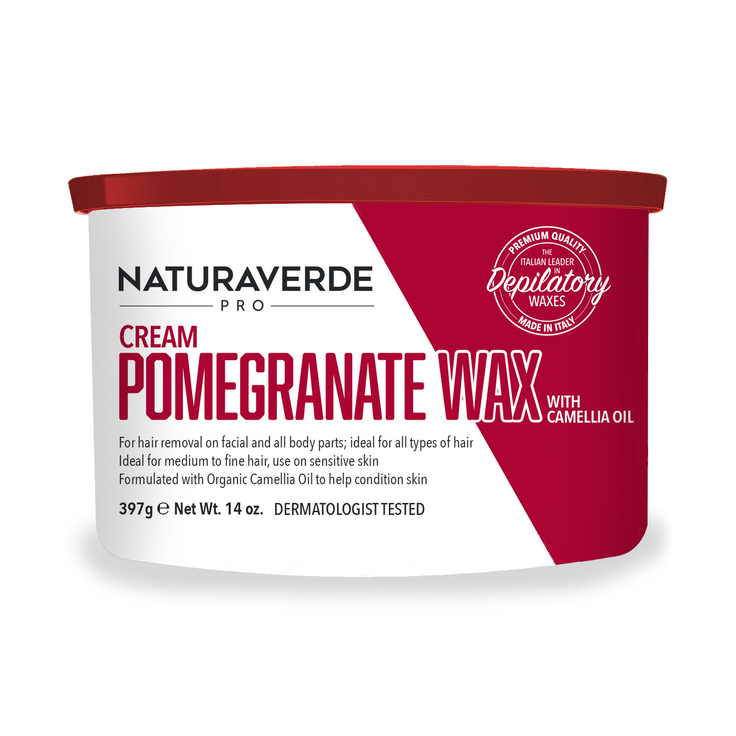 Natura Verde Pro POMEGRANATE WITH CAMMELIA OIL ORGANIC Soft WAX 14 oz. Can