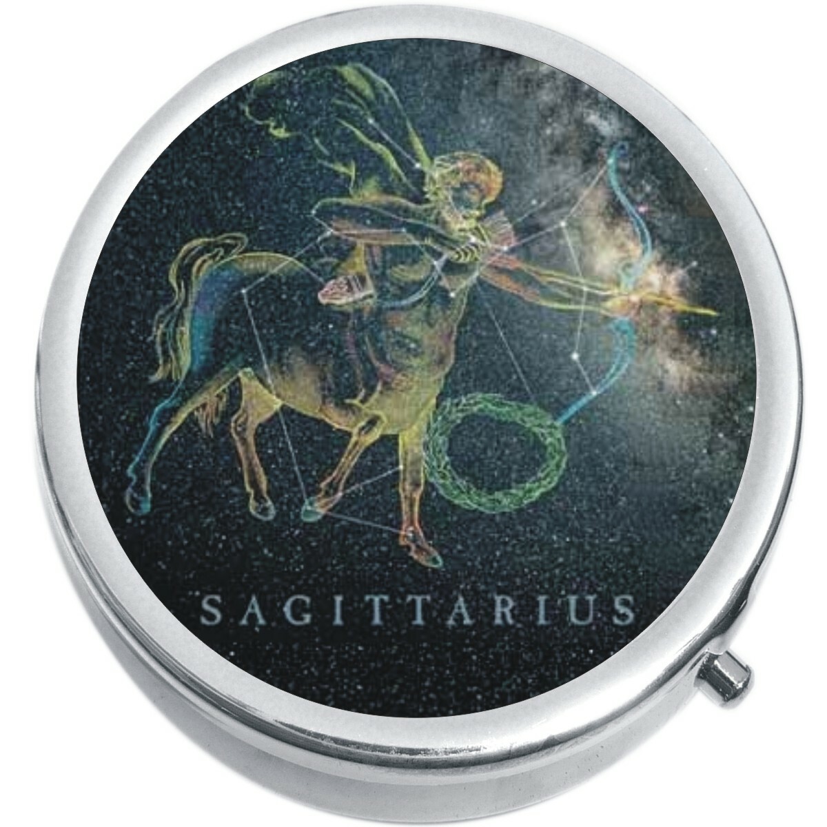 Sagittarius Zodiac Stars Medicine Vitamin Pill Box