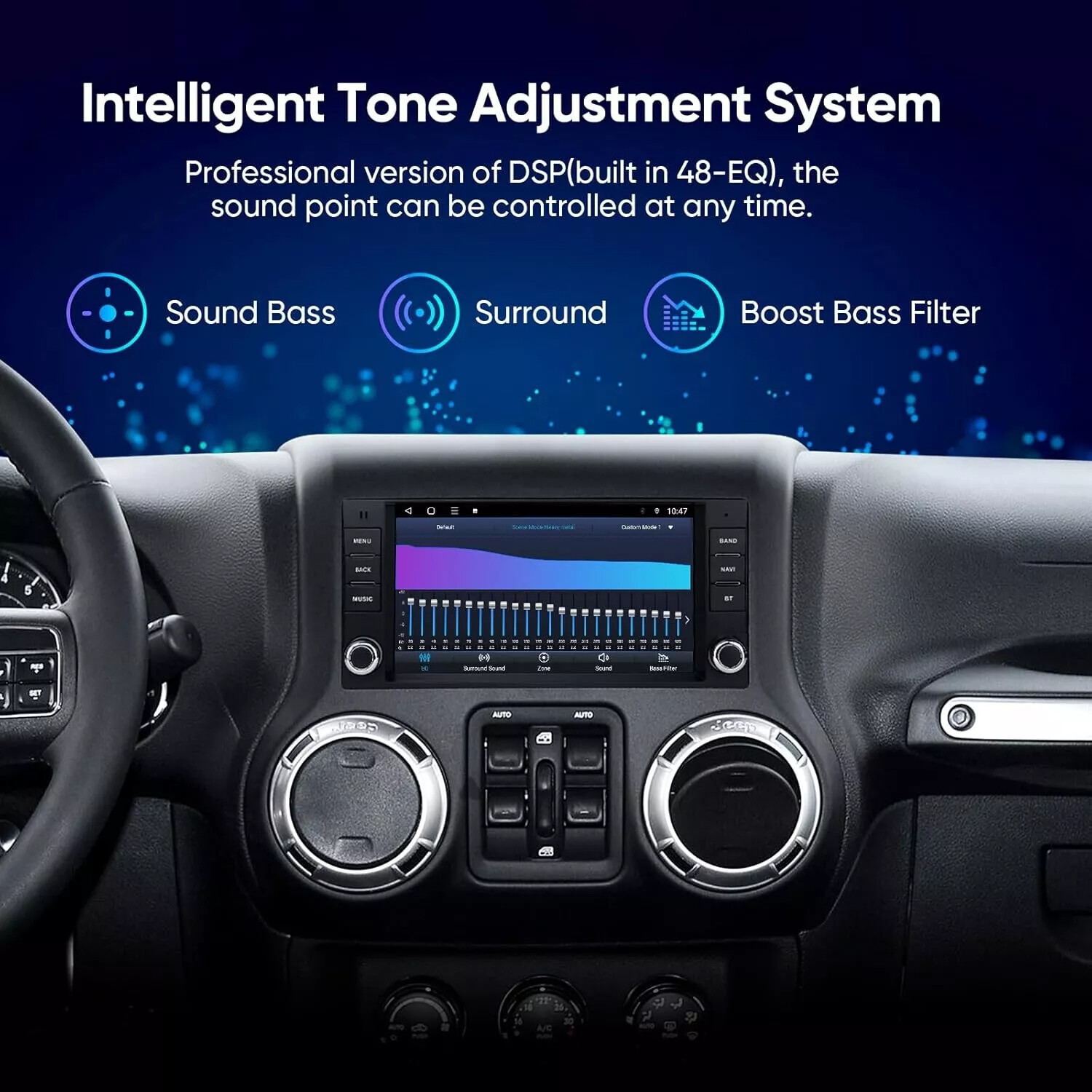 For 2007-2017 Jeep Wrangler JK GPS w/Cam 7" Android12 Carplay Radio Stereo 2+32G