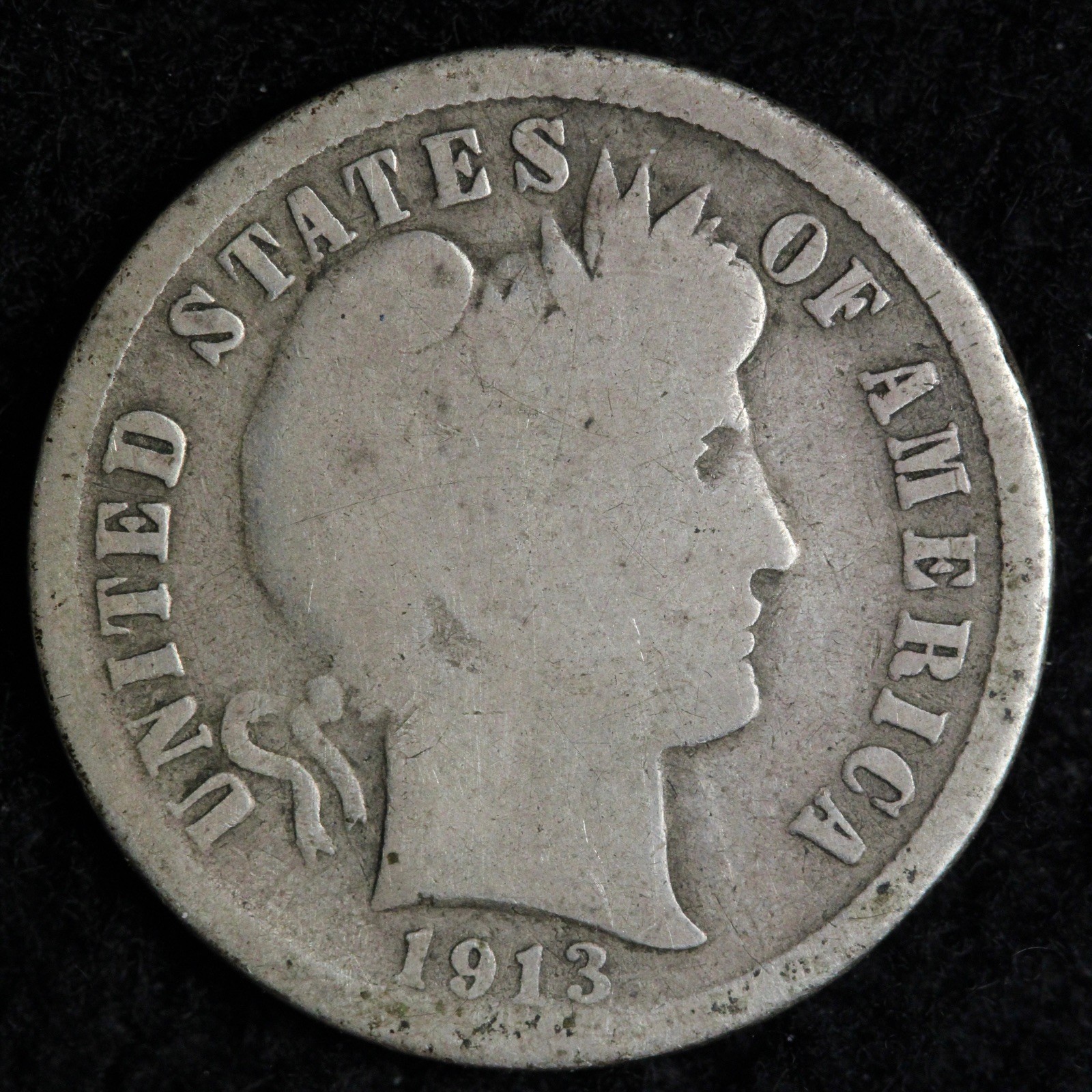 1913-S Barber Silver Dime VG E239 WUNA