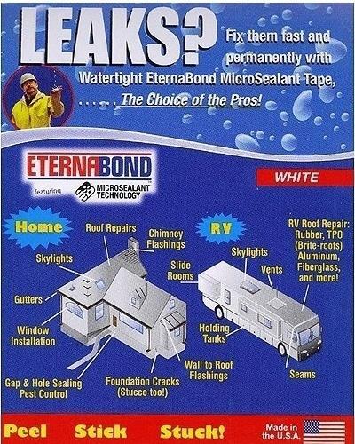 (2) Multipurpose Microsealant Repair Tape Stops Leaks 3" x 24" White FAST! D88