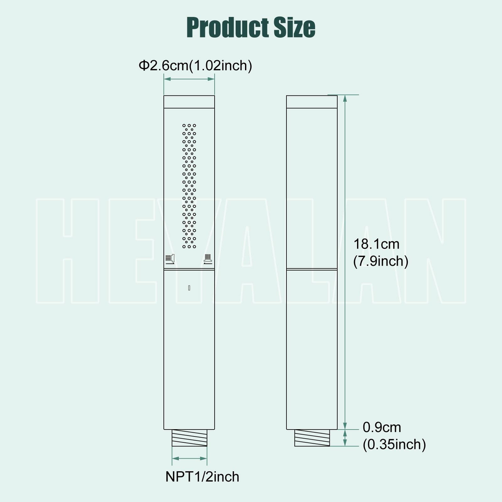 Hand Held Shower Wand, High Pressure Dual Function, Polished Chrome - Spa-like