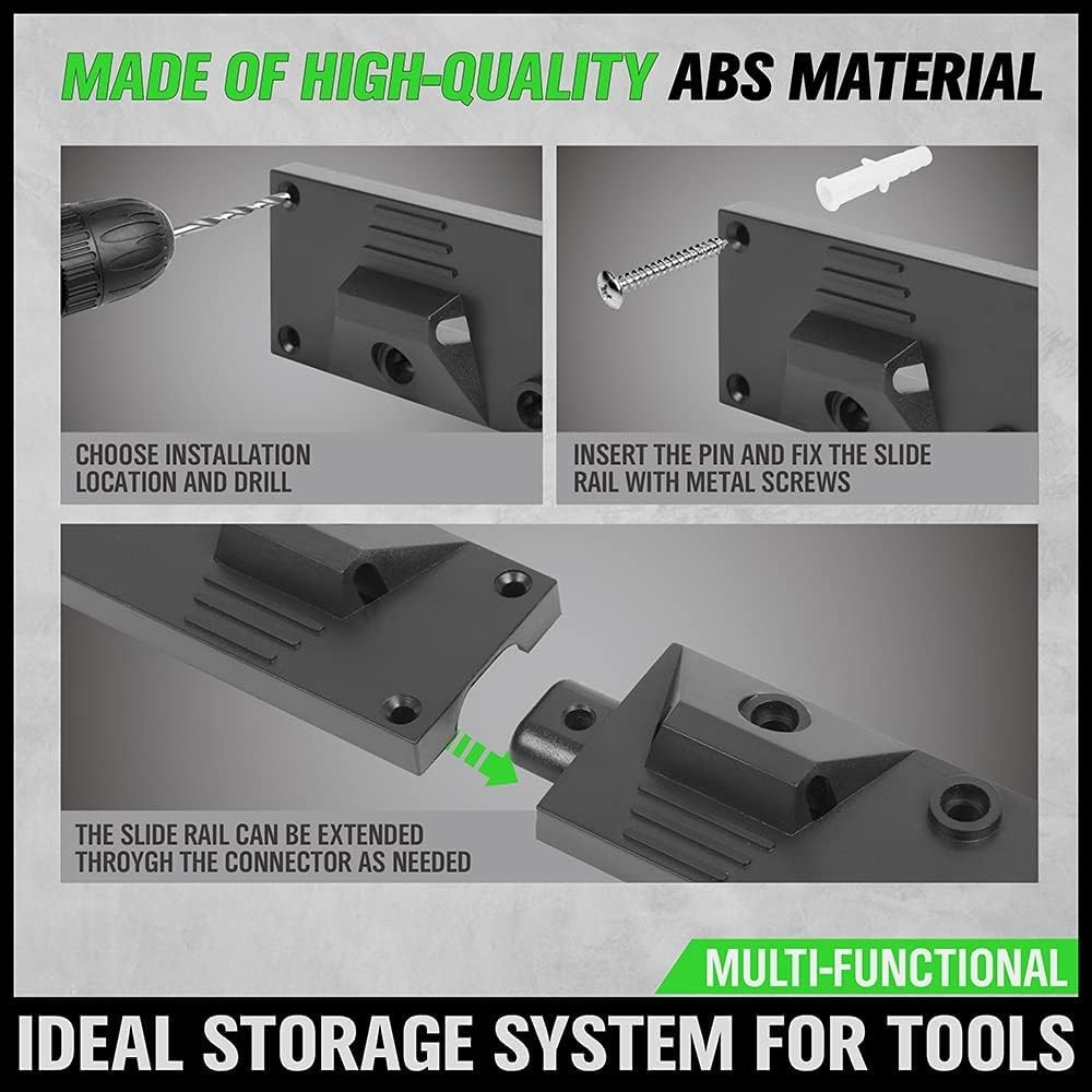 SWANLAKE Plastic 64 Inch Adjustable Storage System, Wall Mounted Hooks Black