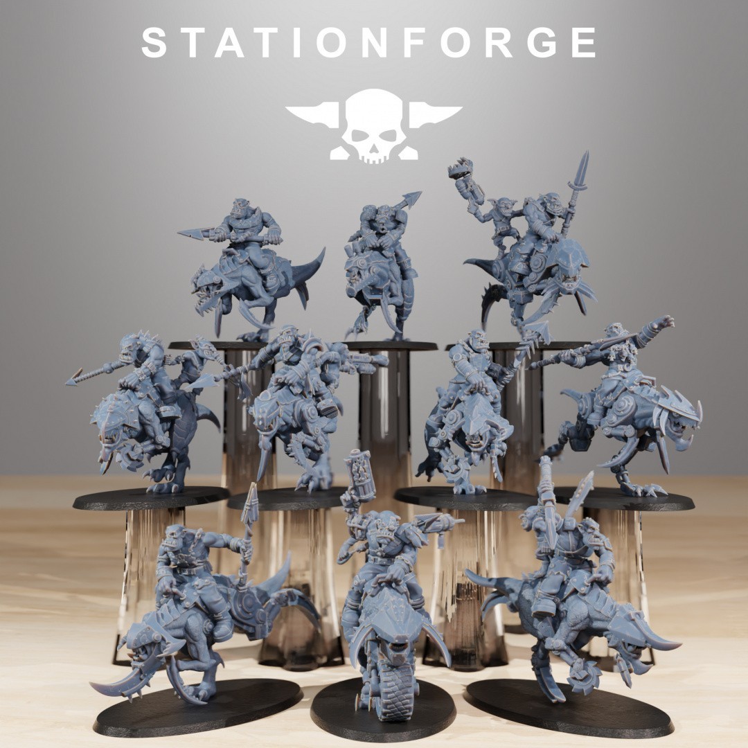 Orkaz Beast Ridaz Grimdark 3D Printed Miniatures Station Forge 16k