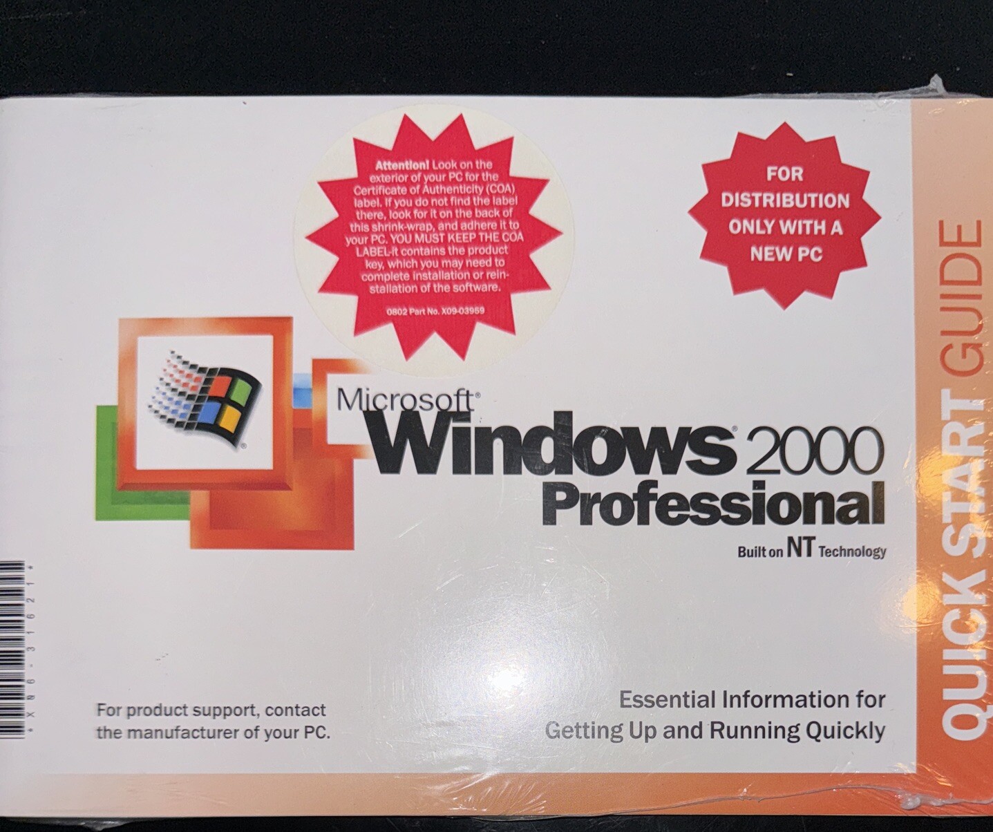MICROSOFT WINDOWS 2000 PROFESSIONAL  OPERATING SYSTEM MS WIN PRO NO PRODUCT KEY