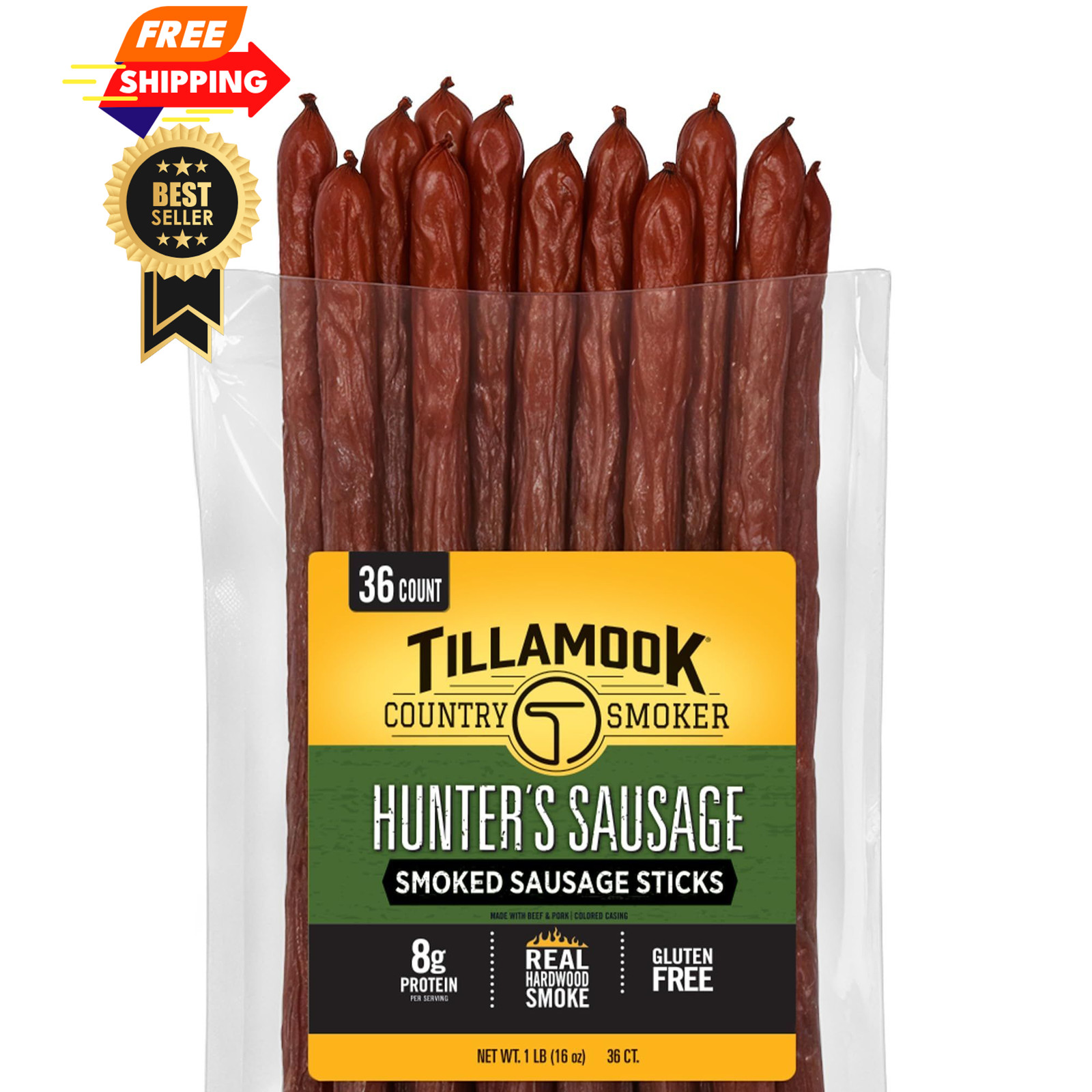 Tillamook Country Smoker 16 Ounce (Pack of 1), Hunter's Sausage Smoked Sticks