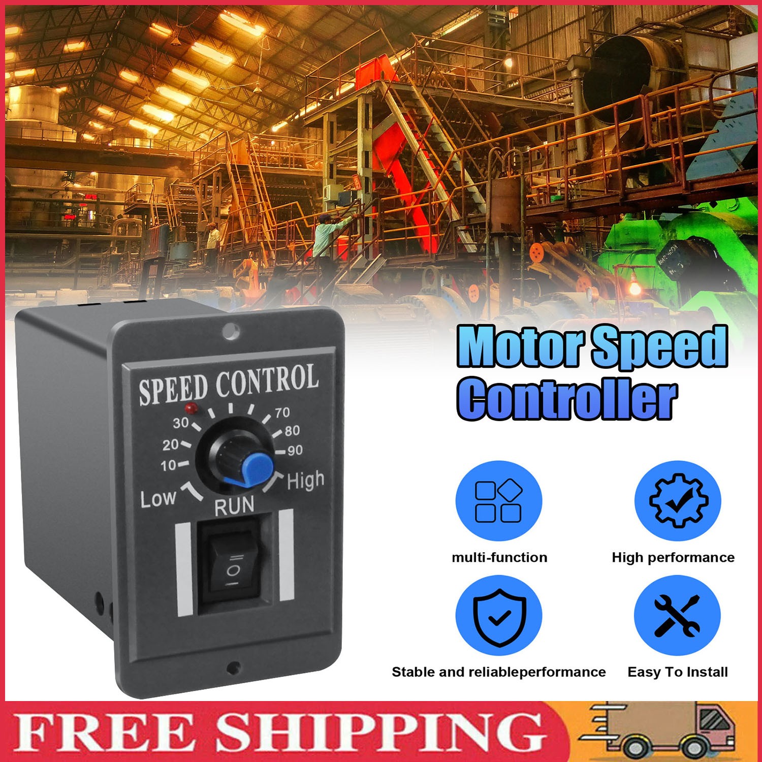DC 10-60V 6A PWM DC Motor Speed Controller Reversible Switch Regulator Switch