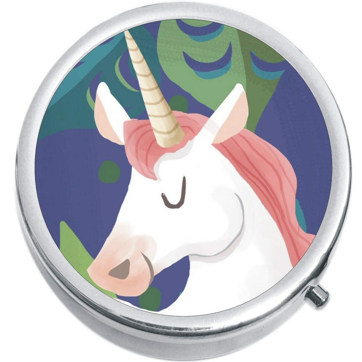 Happy Unicorn Medicine Vitamin Compact Pill Box