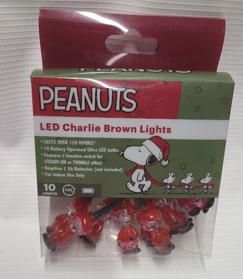 CHRISTMAS PEANUTS 10 LED of Charlie Brown LIGHTS SET Christmas Lights