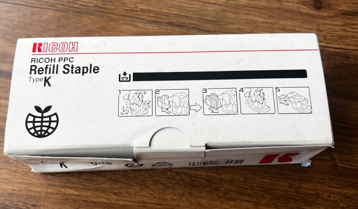 Ricoh 410802 Staple Type K Refill for SR3090/SR3130 Finishers - 5000 Per Cartrid