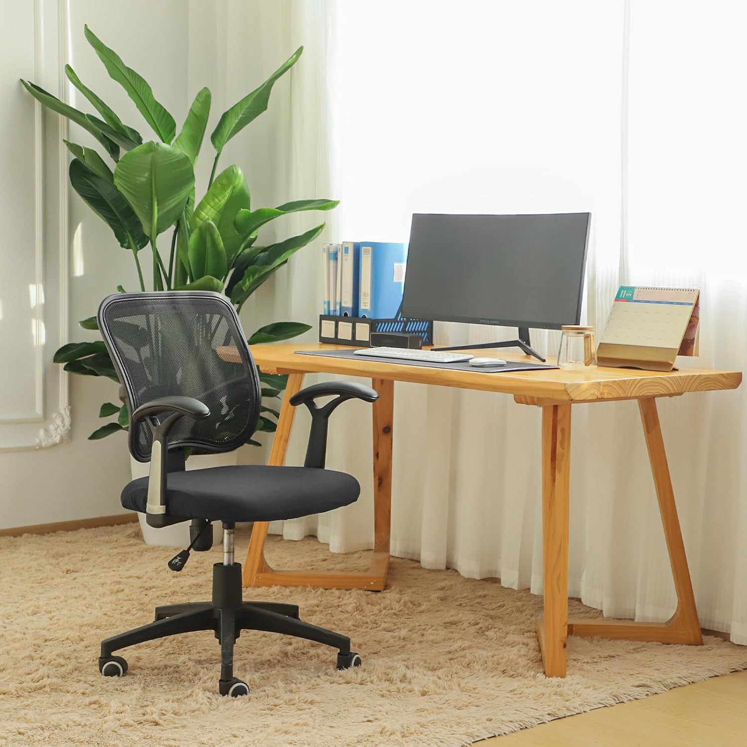 Office Chair Seat Covers Spandex Strech Computer Desk Chair Seat Cushion Slipcov