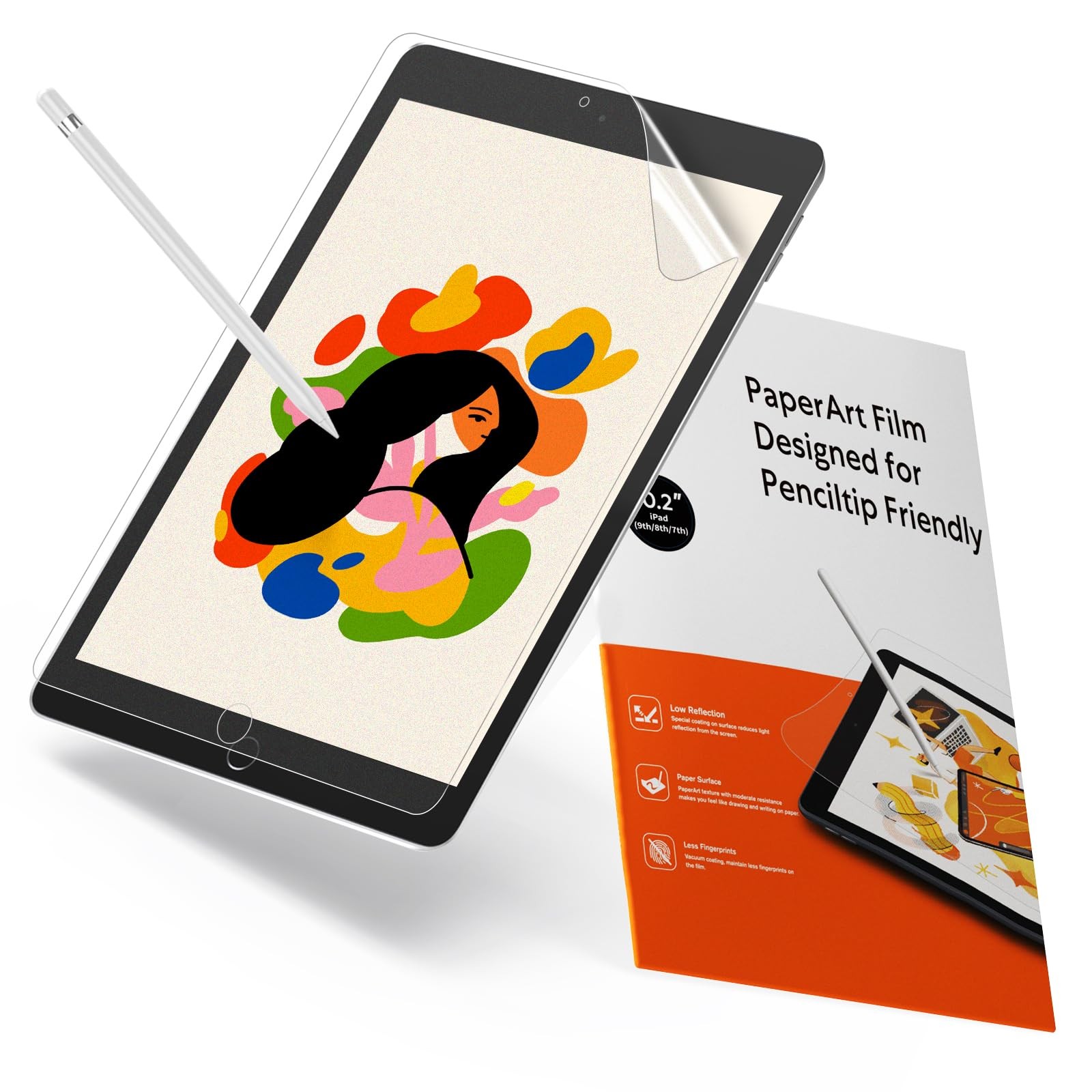 KCT 2 Pack Paperfeel Screen Protector for iPad 10.2 inches, transparency