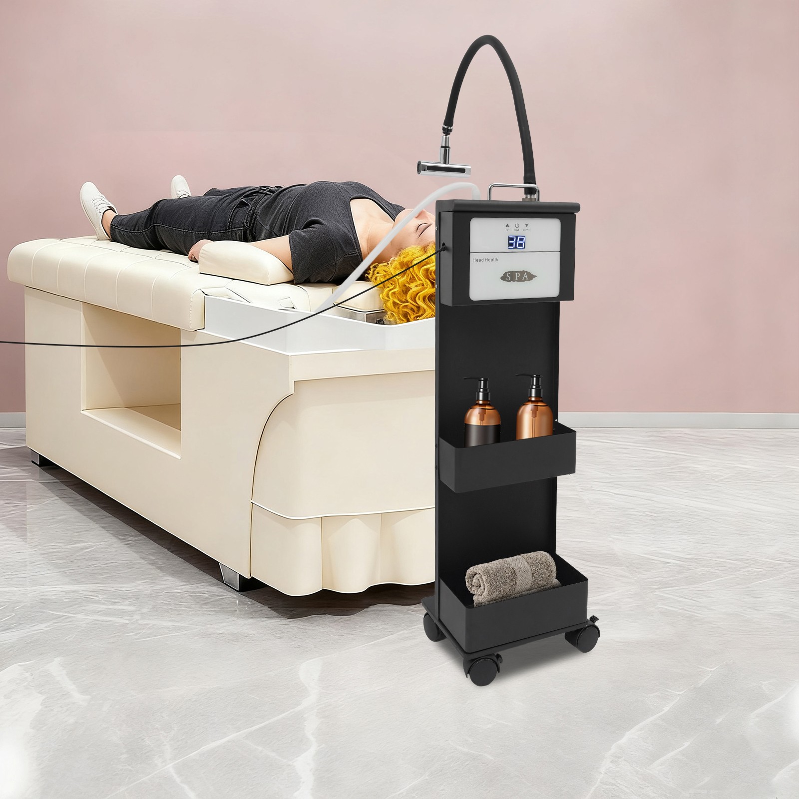 Salon Head Spa Device w/Water Circulation Portable Head Spa Equipment 1000W