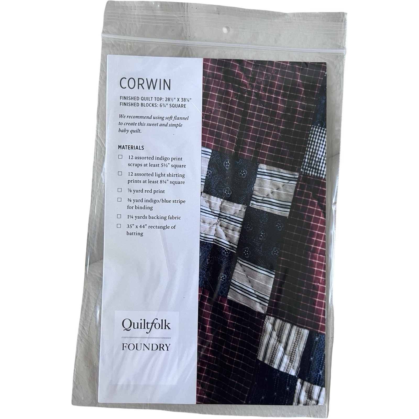 Quiltfolk Foundry Corwin Quilt Pattern Instructions No 016