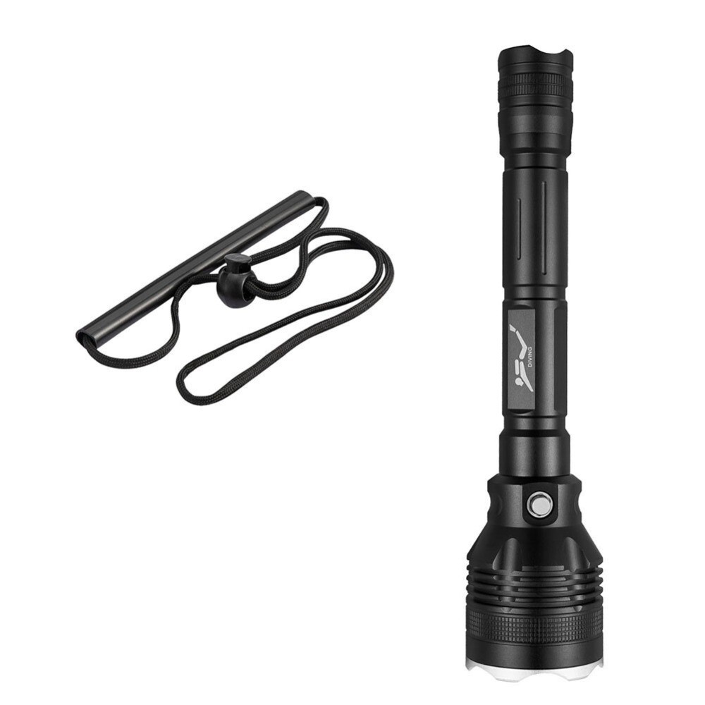 80M Scuba Diving IPX8 Waterproof Flashlight LED Light Deep Underwater Torch