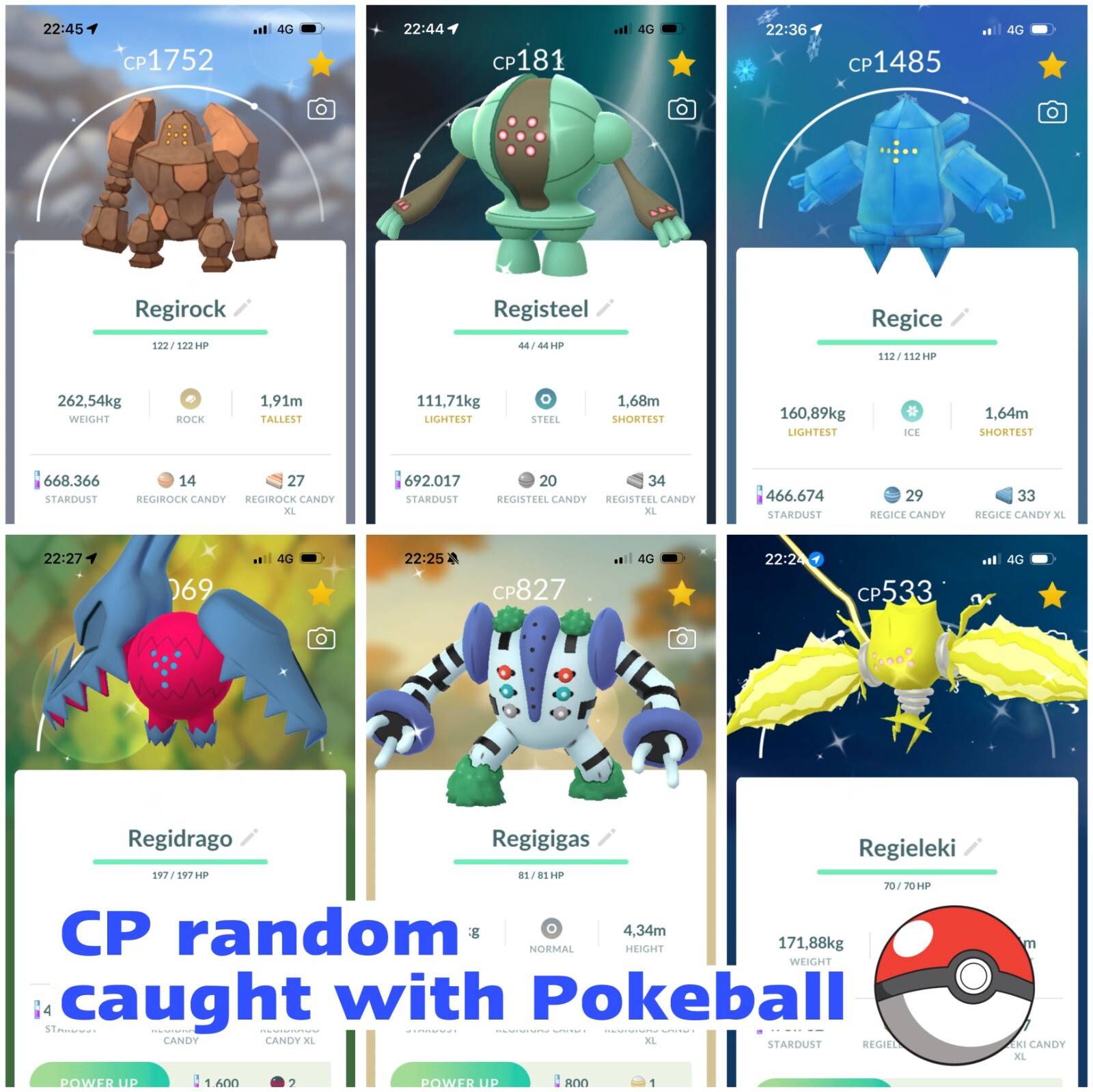Shiny Regigias, Regidrago, Regieleki - Pokeball | Tr-de 20kstardust