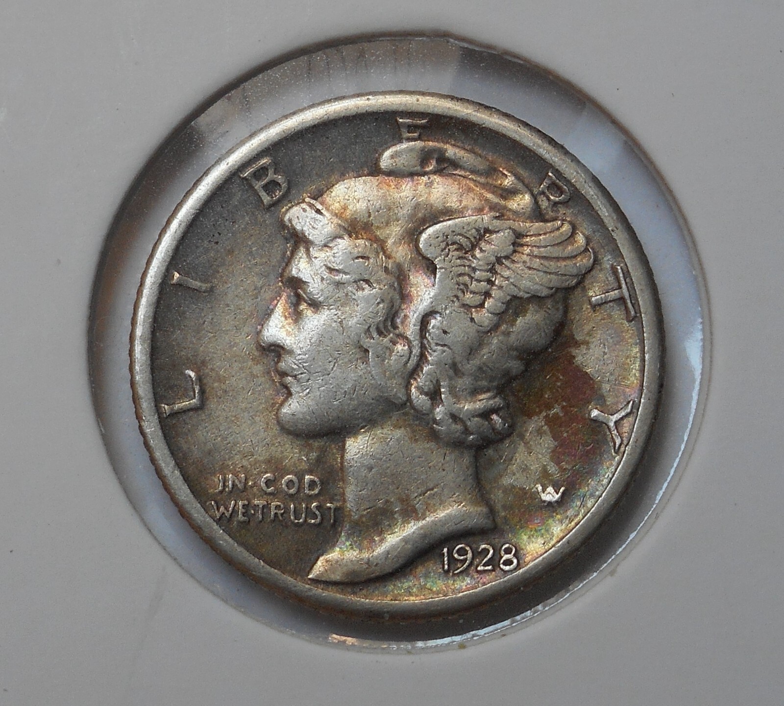 1928-s . Mercury Dime . XF . Extra Fine . Original Color . EF