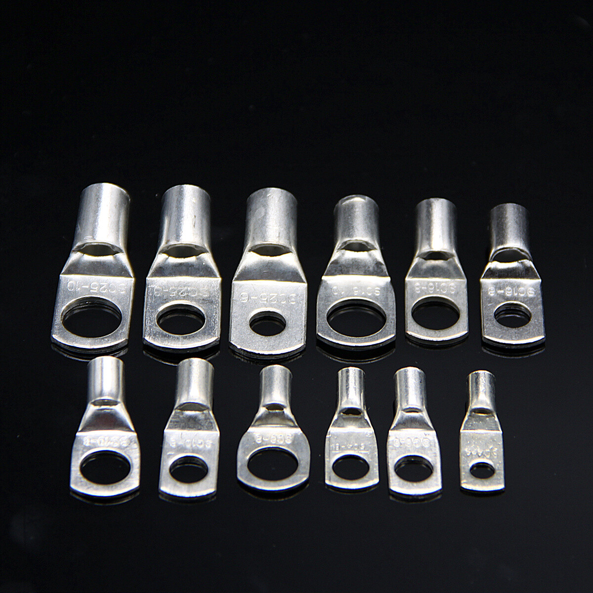 140x Copper Battery Cable End Eyelet Ring Lug Terminal Wire Connector Crimp Kit