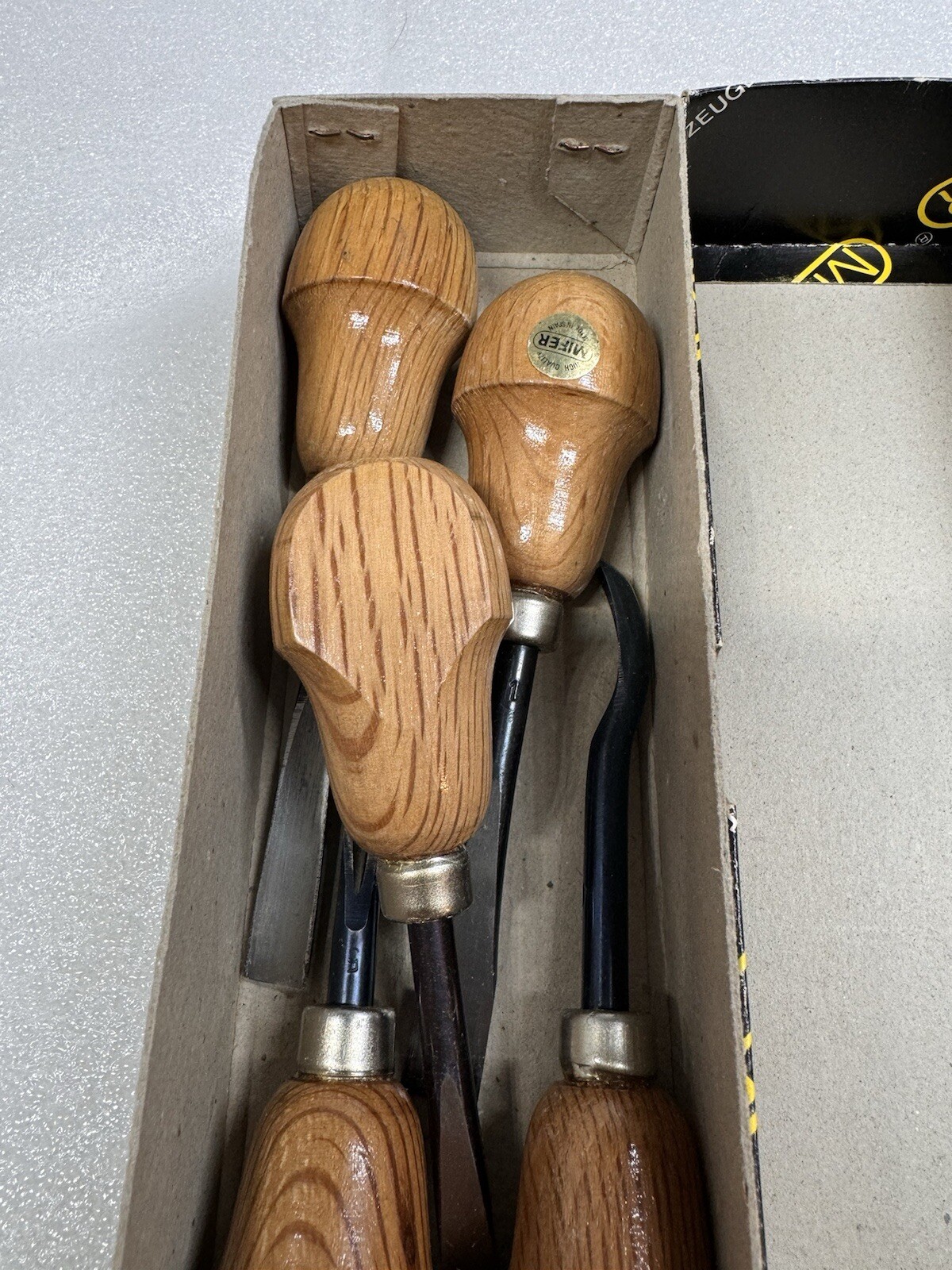 5 Piece Mifer Wood Palm Carving Set Wood Working Tools Chisels Gouges Ref 500