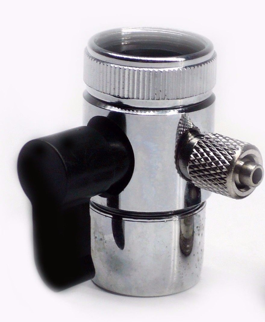 Faucet Adapter Diverter Valve for RO Water Filter System Chrome 1/4"