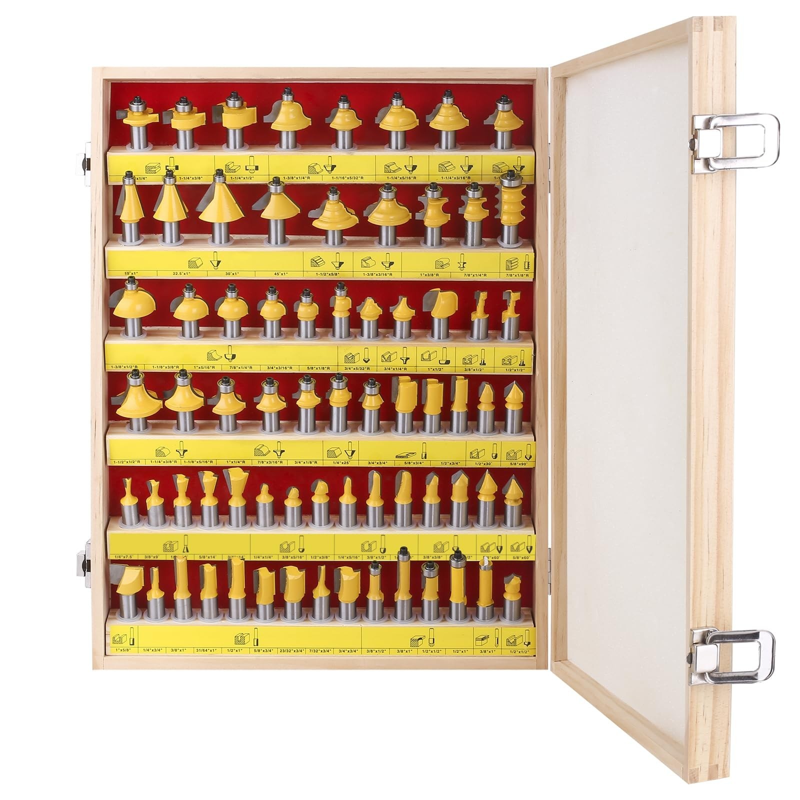 Router Bits 70 Pieces, 1/2 Inch Shank Tungsten Carbide Router Bit Set, for Pr...
